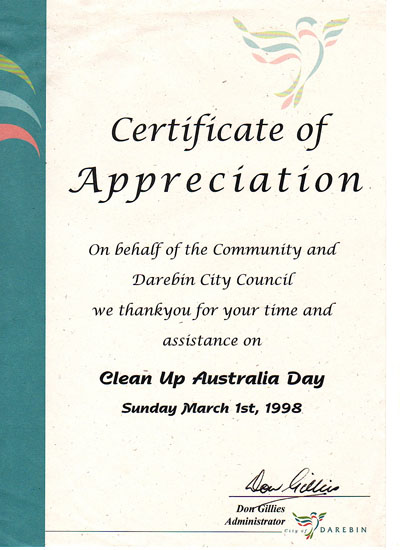 Carolyn Lunt Clean up Australia Day award